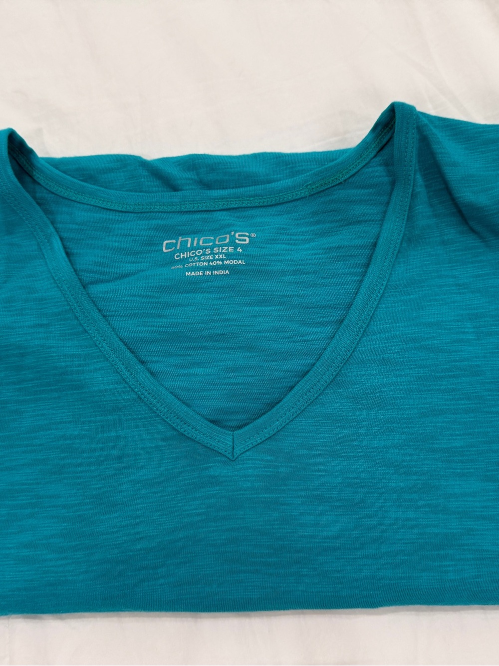 Chico's Teal V-Neck Top